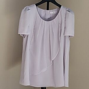 On & On Womens Grey Short Sleeve Layered Swing Trapeze Grey Blouse Size 1 (XS)
